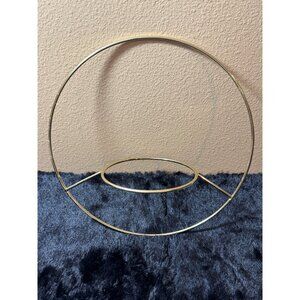 Vintage 60's Gold Metal Circular Plant Hanger Hard To Find